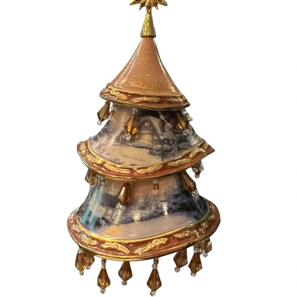 Thomas Kinkade Bradford Exchange Christmas‎ Ornament 3 Trees Heirloom Victorian